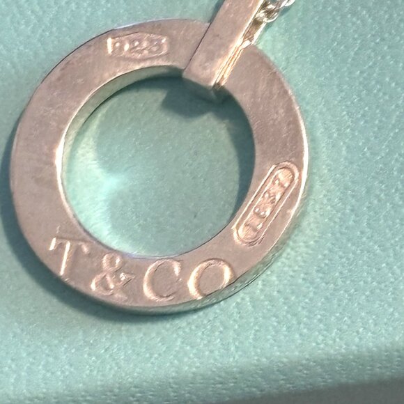 Like New!!  Tiffany & Co. Sterling Silver 1837 Round Circle Necklace - Picture 1 of 3